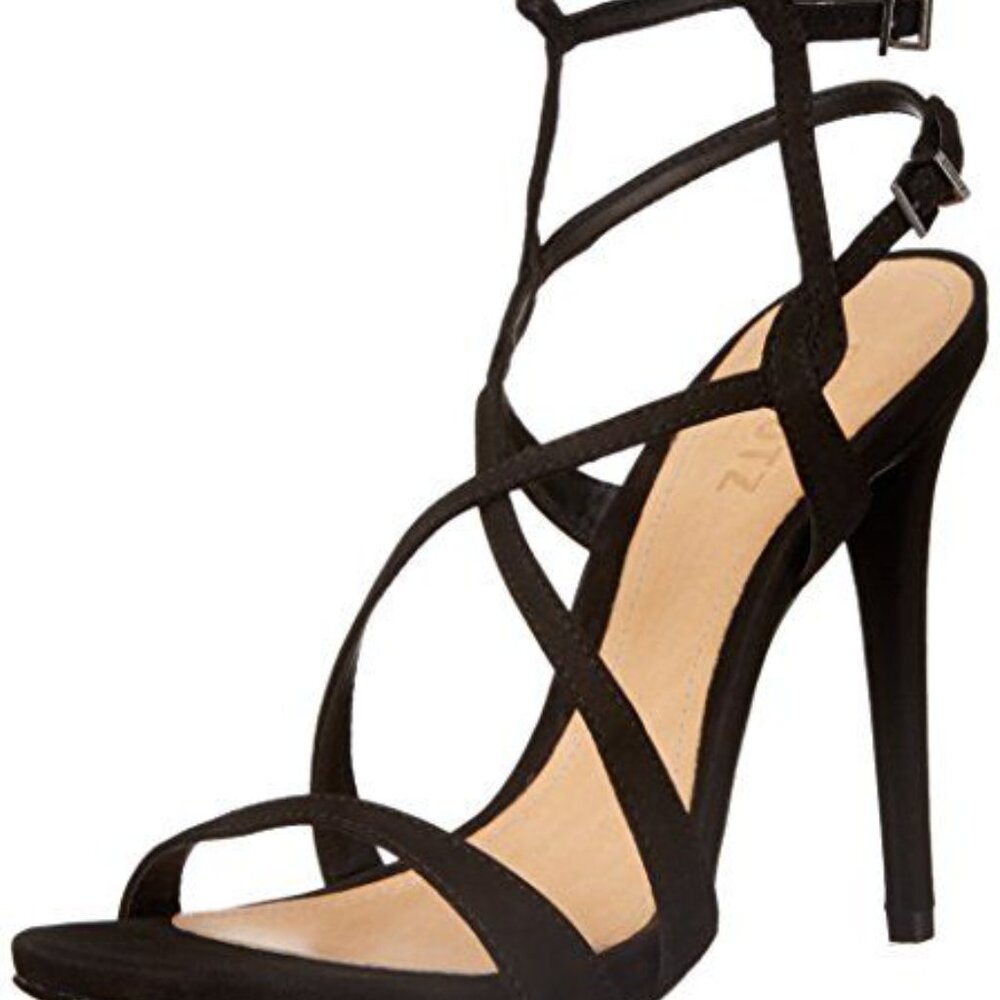Schutz Women's Maggy Double ankle strap sandal - black - size 10B